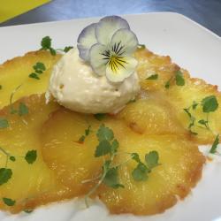 Vanilla Roast Pineapple with homemade Coconut Icecream - Feb 2018 menu